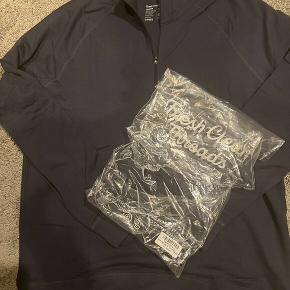 Fresh Clean Threads Odyssey Blue Quarter Zip Mens Size Large - NEW - Picture 4 of 5